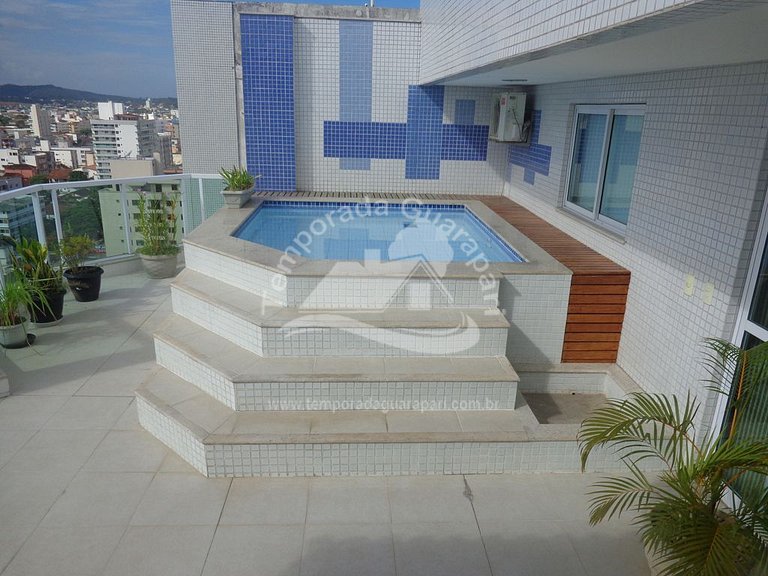 Cobertura C/piscina e churrasqueira p/ 15 pessoas, 3 Suítes